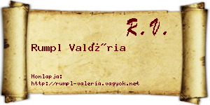 Rumpl Valéria névjegykártya